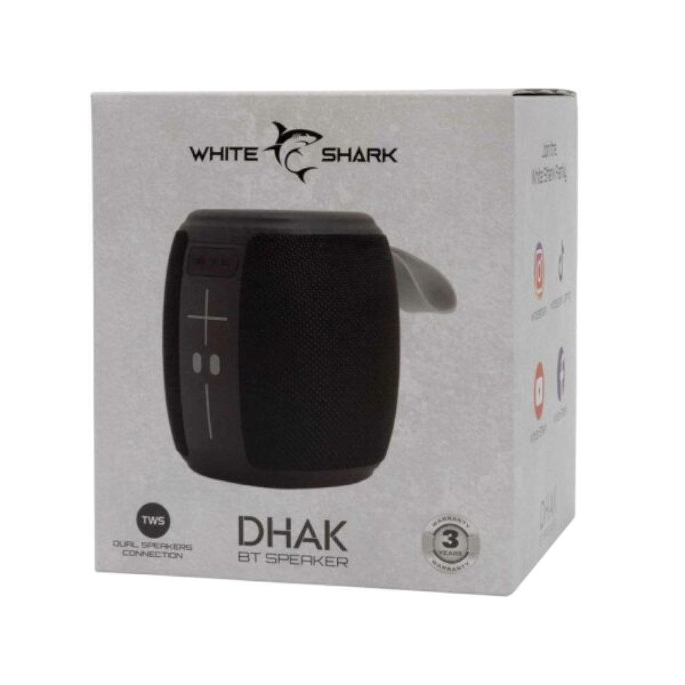 White Shark 1200mAh Bluetooth-Høyttaler med Lys – Svart
