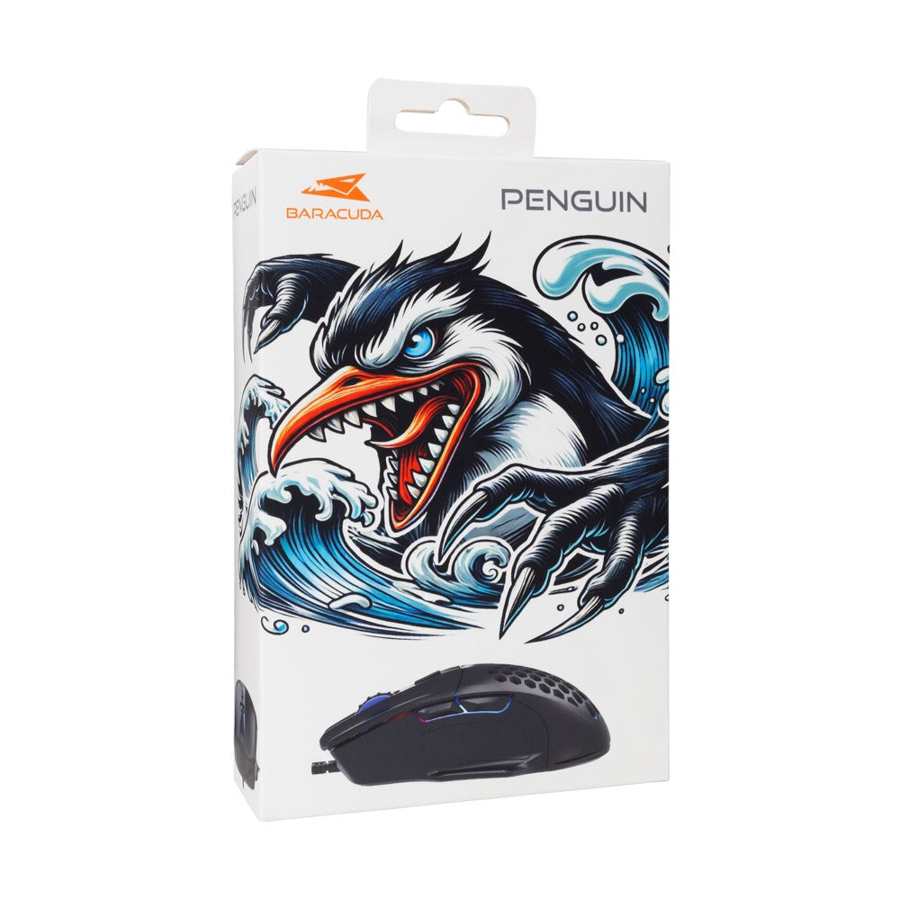 Baracuda PENGUIN Gaming Mus - 6D / 3600 DPI - Svart