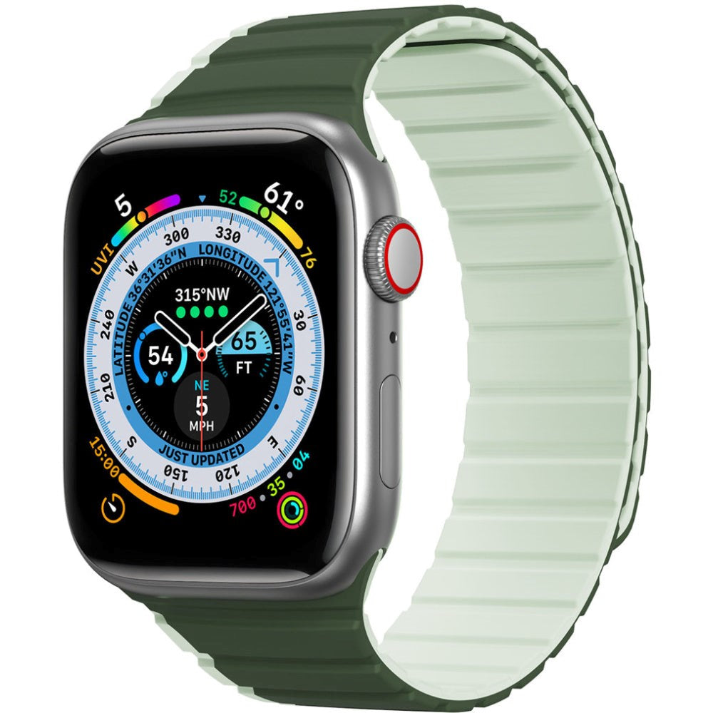 Apple Watch (42/44/SE/45/46/49mm) Dux Ducis LD-Series Silikon Klokkerem m. Magnetisk Lukking - Grønn