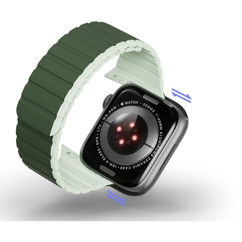 Apple Watch (42/44/SE/45/46/49mm) Dux Ducis LD-Series Silikon Klokkerem m. Magnetisk Lukking - Grønn