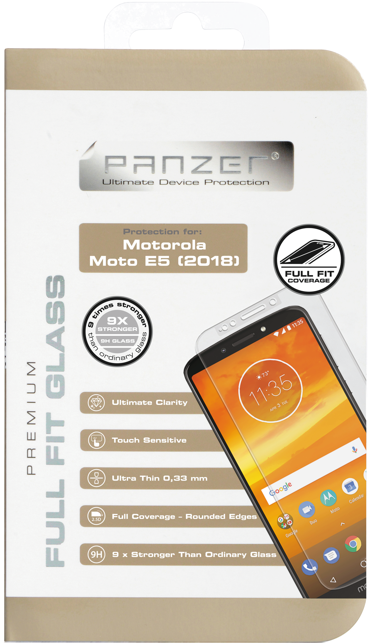 PANZER FULL-FIT Glass Motorola Moto G6 Play / Moto E5 Herdet Glass Skjermbeskytter Transparant