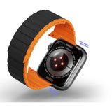 Dux Ducis Apple Watch (38/40/SE/41/42mm) LD-Series Magnetisk Silikon Klokkerem - Svart / Oransje