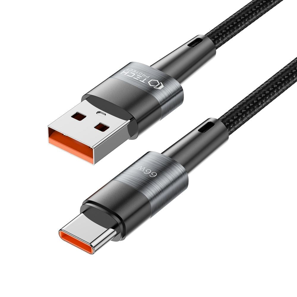 Tech-Protect Ultraboost USB-A til USB-C Kabel 66W/6A 2m - Svart