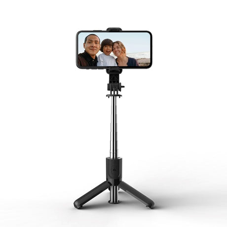 Tech-Protect L02S Selfie Stick med Stativ & Bluetooth - Svart