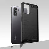 Xiaomi Redmi Note 10 5G Tech-Protect Fleksibelt Plast Carbon Deksel - Svart