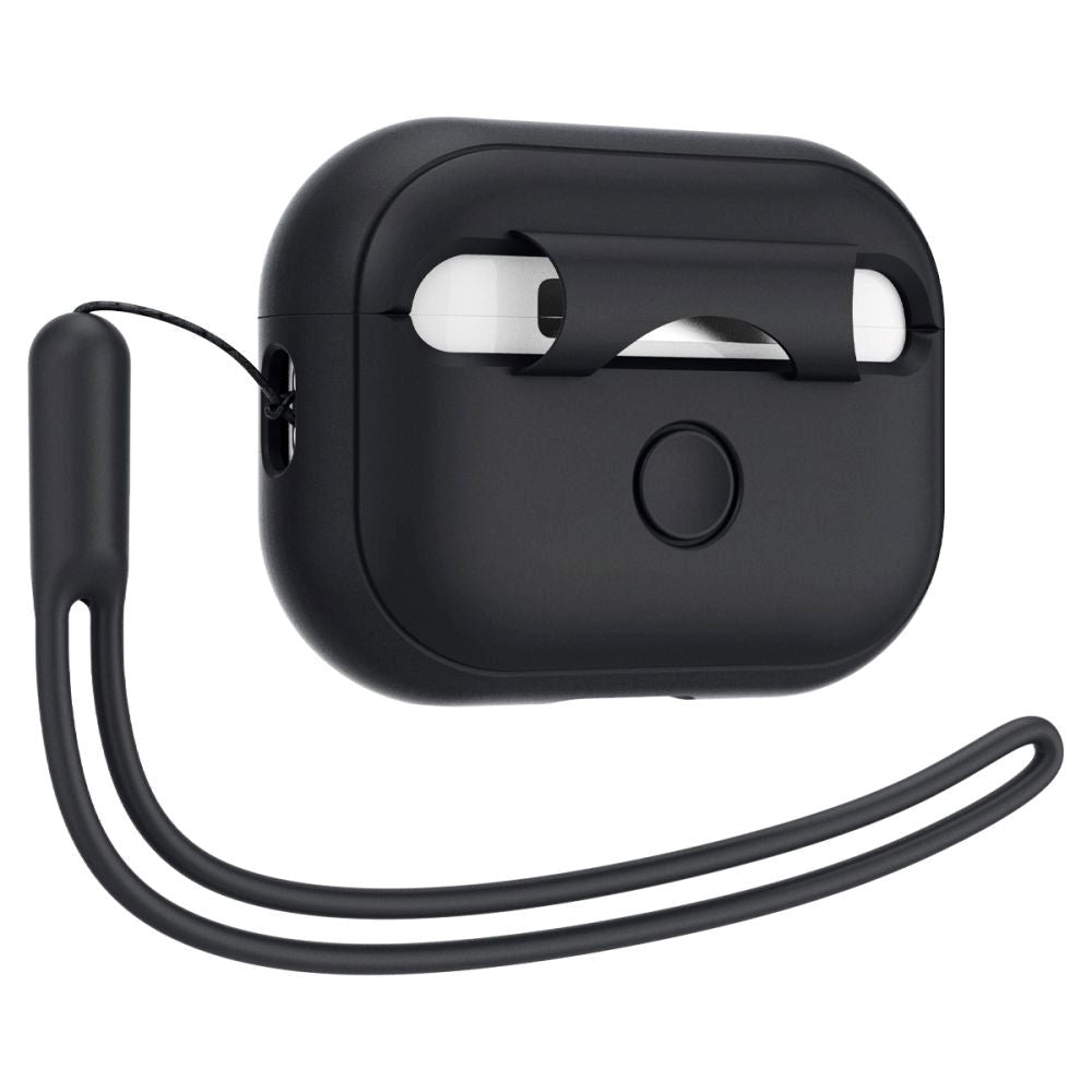 Apple Airpods Pro (2. gen.) Spigen Silicone Fit Deksel m. Stropp - Svart