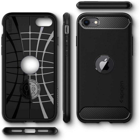 iPhone SE (2022 / 2020) / 8 / 7 Spigen Rugged Armor Bakdeksel - Svart