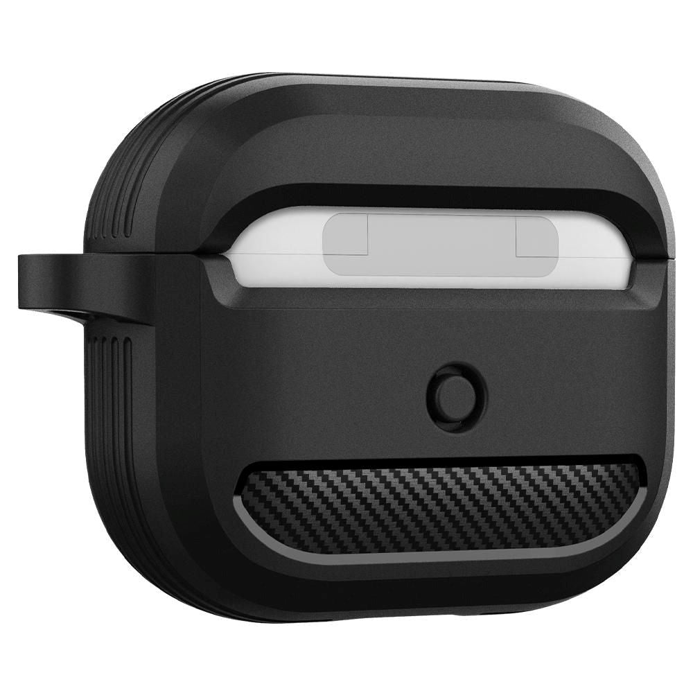 Spigen Rugged Armor Apple Airpods (3. gen.) Ladedeksel med karabinkrok - Svart