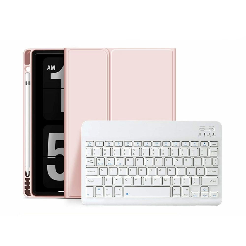 iPad 10.2" (2021 / 2020 / 2019) Tech-Protect Keyboard Deksel Med Pencil Holder - Engelsk Layout - Rosa