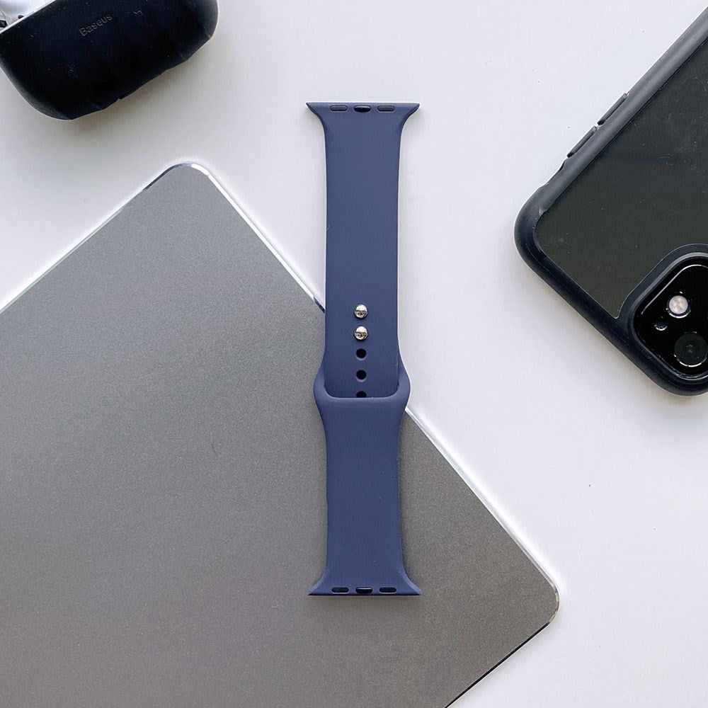 Apple Watch (42/44/SE/45/46/49mm) Tech-Protect Icon Band Silikon Reim - Blå