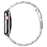 Apple Watch (38/40/SE/41/42mm) Spigen Modern Fit Band - Rustfritt Stål Reim med Pinner - Sølv