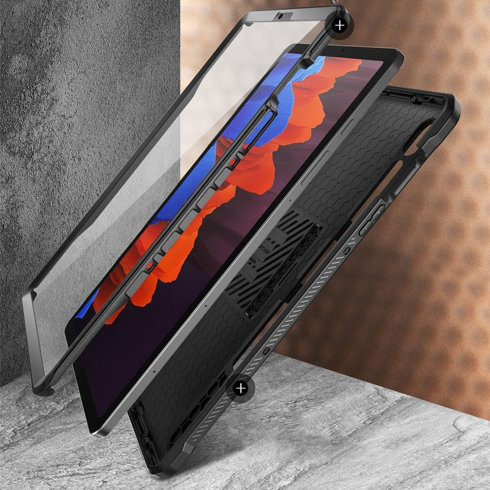 Samsung Galaxy Tab S9 FE+ (Plus) Håndverker Deksel - Supcase Beetle Unicorn Pro Bak Deksel m. Skjermbeskytter - Svart