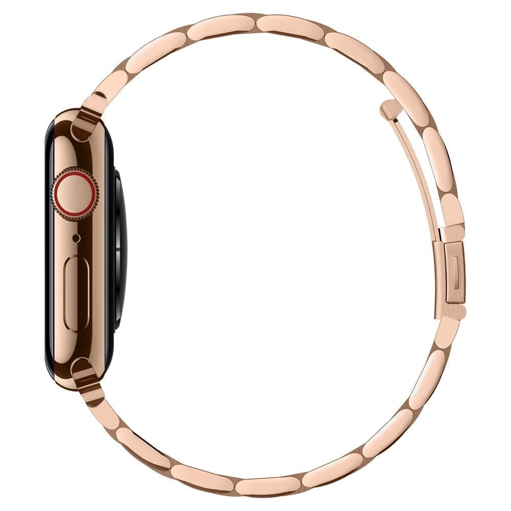 Apple Watch (38/40/SE/41/42mm) Spigen Modern Fit Band - Rustfritt Stål Reim med Pinner - Rose Gull