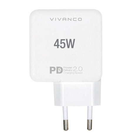 Vivanco 45W Super Fast Dual Charge Vegglader USB-C - PD (Power Delivery) - Hvit