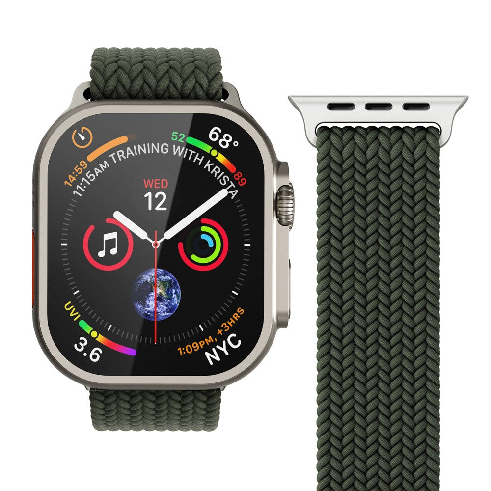 Vonmählen Apple Watch (38/40/SE/41/42mm) Woven Loop Nylon Klokkerem - Olive