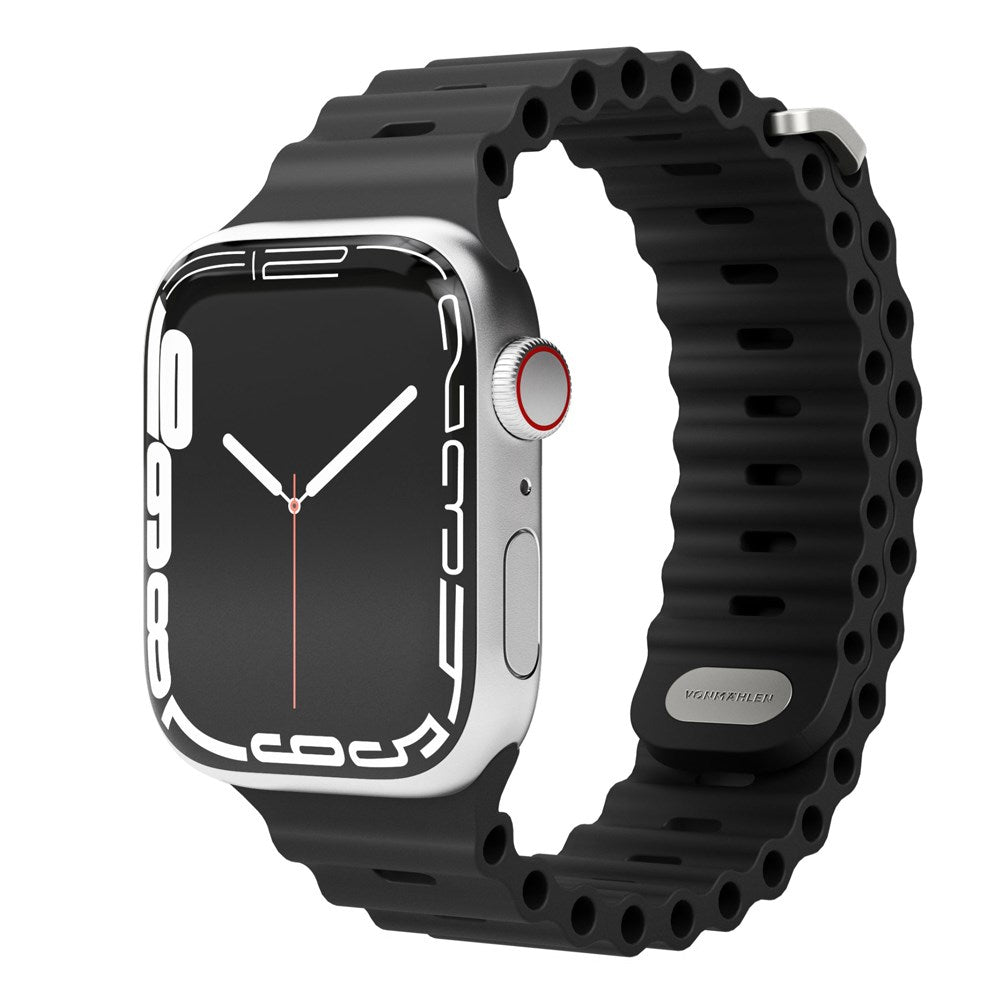 Vonmählen Apple Watch (38/40/SE/41/42mm) Wave Band 2 Resirkulert Silikon Reim - Svart