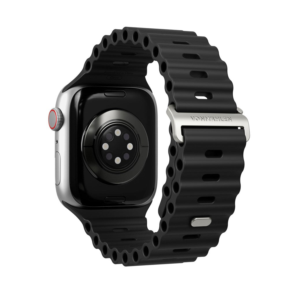 Vonmählen Apple Watch (38/40/SE/41/42mm) Wave Band 2 Resirkulert Silikon Reim - Svart