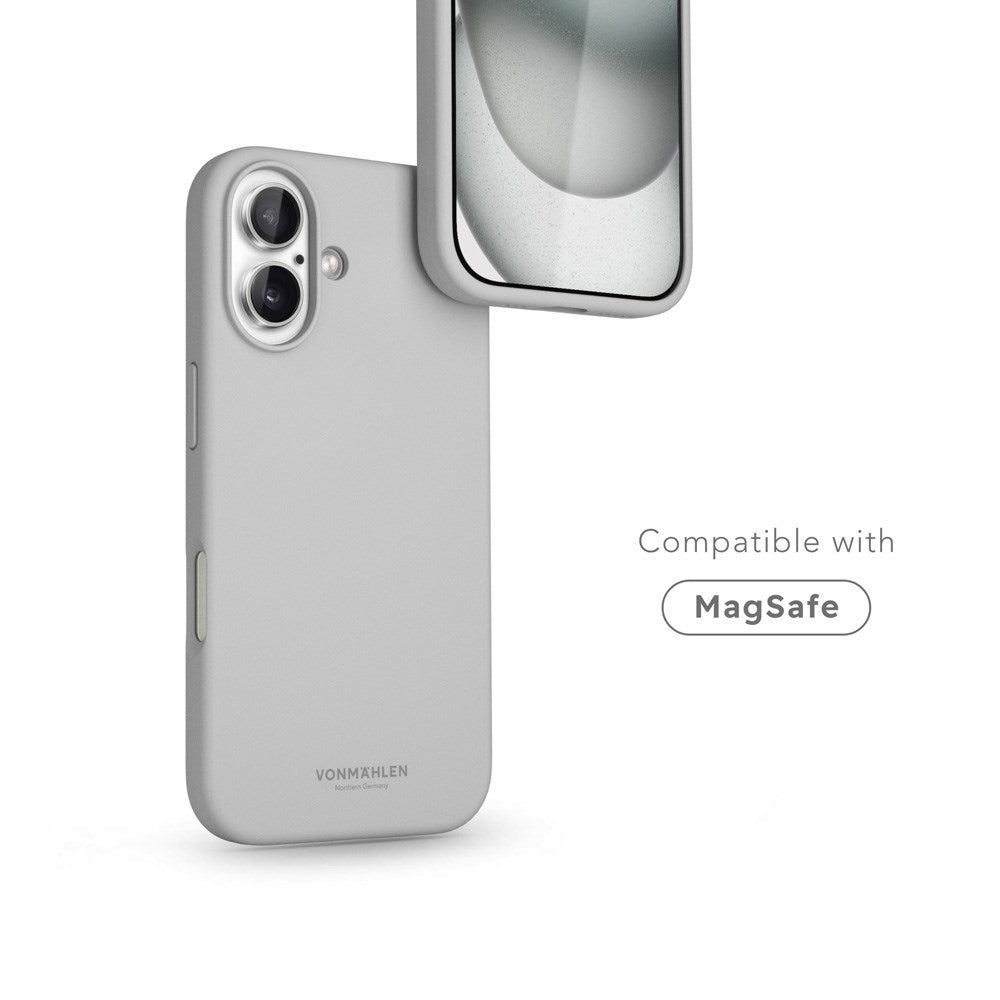 Vonmählen iPhone 16 Eco Silikon Deksel - MagSafe Kompatibel - Light Grey