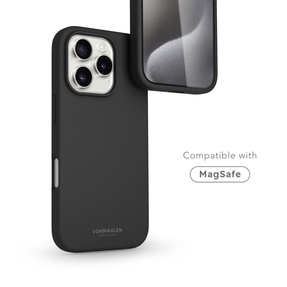 Vonmählen iPhone 16 Pro Eco Silikon Deksel - MagSafe Kompatibel - Black