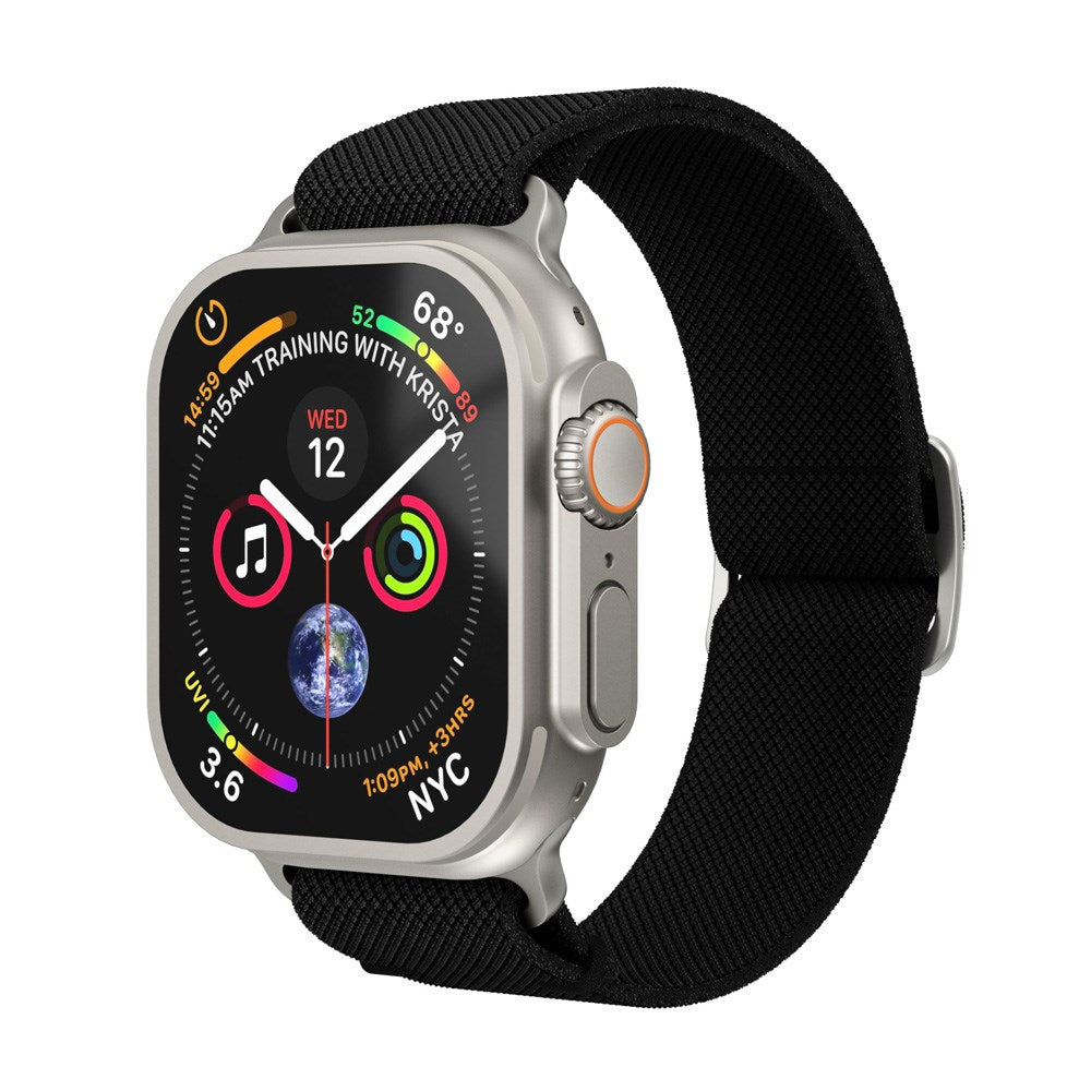 Vonmählen Apple Watch (42/44/SE/45/46/49mm) Classic Nylon Loop Klokkerem - Black