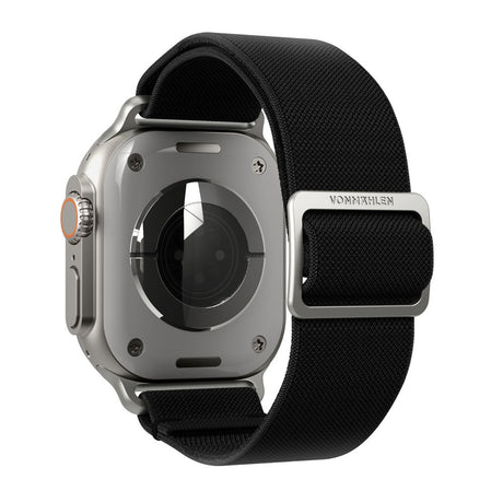 Vonmählen Apple Watch (42/44/SE/45/46/49mm) Classic Nylon Loop Klokkerem - Black