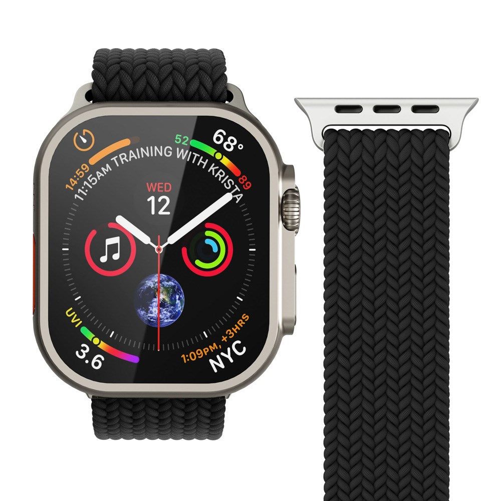 Vonmählen Apple Watch (42/44/45/SE/46/49mm) Woven Loop Nylon Klokkerem - Black