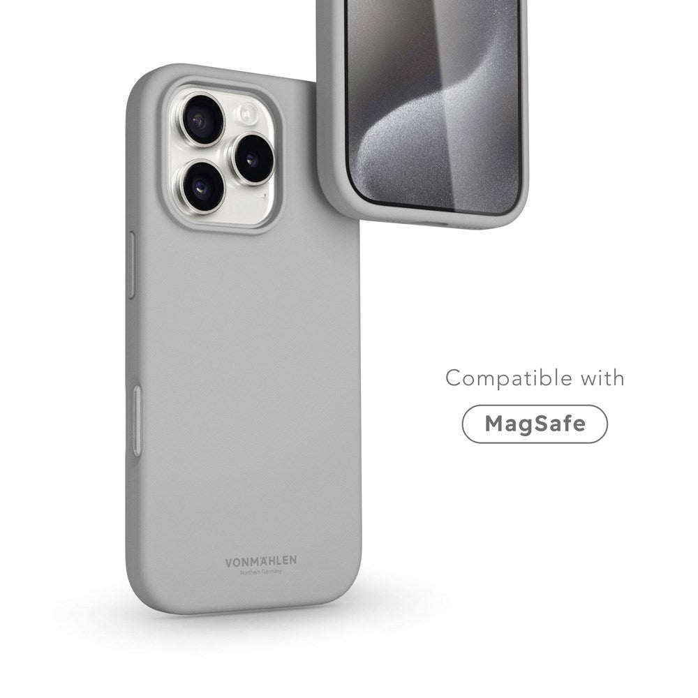 Vonmählen iPhone 16 Pro Eco Silikon Deksel - MagSafe Kompatibel - Light Grey