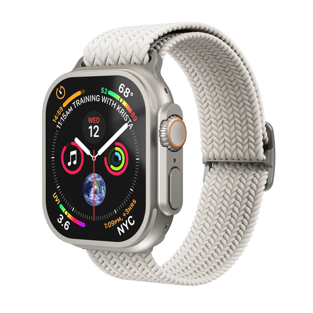 Vonmählen Apple Watch (42/44/45/SE/46/49mm) Woven Loop Nylon Klokkerem - Cream