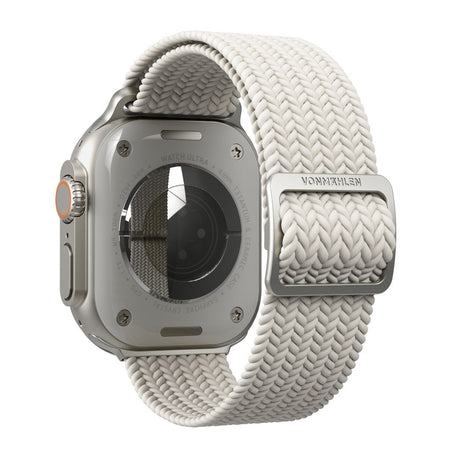 Vonmählen Apple Watch (42/44/45/SE/46/49mm) Woven Loop Nylon Klokkerem - Cream