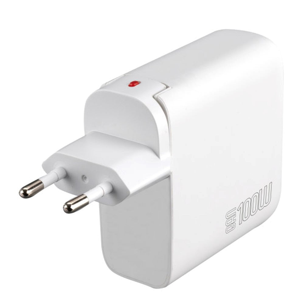 4smarts 100W PD Charger GaN Flex Pro - Vegglader med 1 x USB-A og 3 x USB-C - Hvit