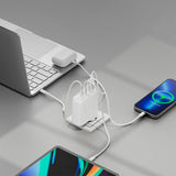 4smarts 100W PD Charger GaN Flex Pro - Vegglader med 1 x USB-A og 3 x USB-C - Hvit