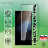 Samsung Galaxy S23 Ultra 4smarts Second Glass X-Pro Clear Skjermbeskytter med Monteringsramme - Case-Friendly - Svart Kant