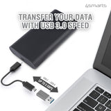 4smarts USB-C til USB-A Adapter - USB 3.0 - 2 stk. - Grå