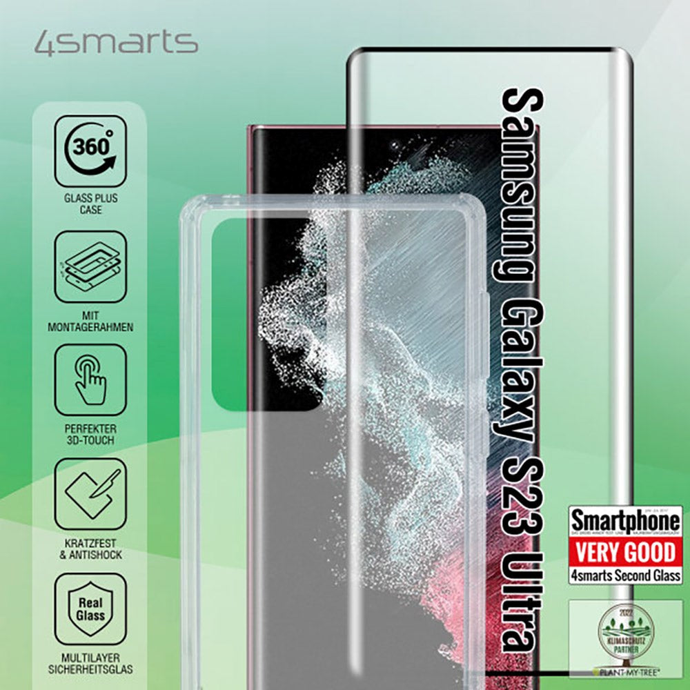 Samsung Galaxy S23 Ultra 4smarts Second Glass X-Pro 360° Protection Set (Deksel + Skjermbeskytter)