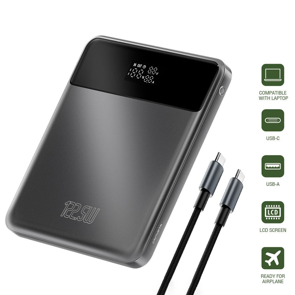 4smarts Enterprise Slim 20.000mAh Powerbank - 122.5W - Grå