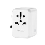 4smarts World Reiseadapter m. 2 x USB-A, 1 x USB-C og 1 x AC-Strømuttak - Hvit