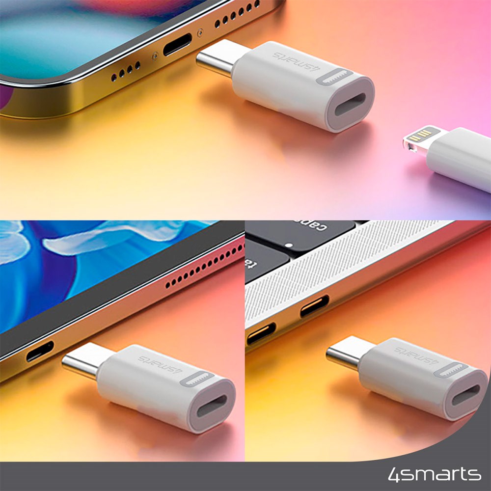 4Smarts Lightning til USB-C Adapter - 2 stk. - Hvit