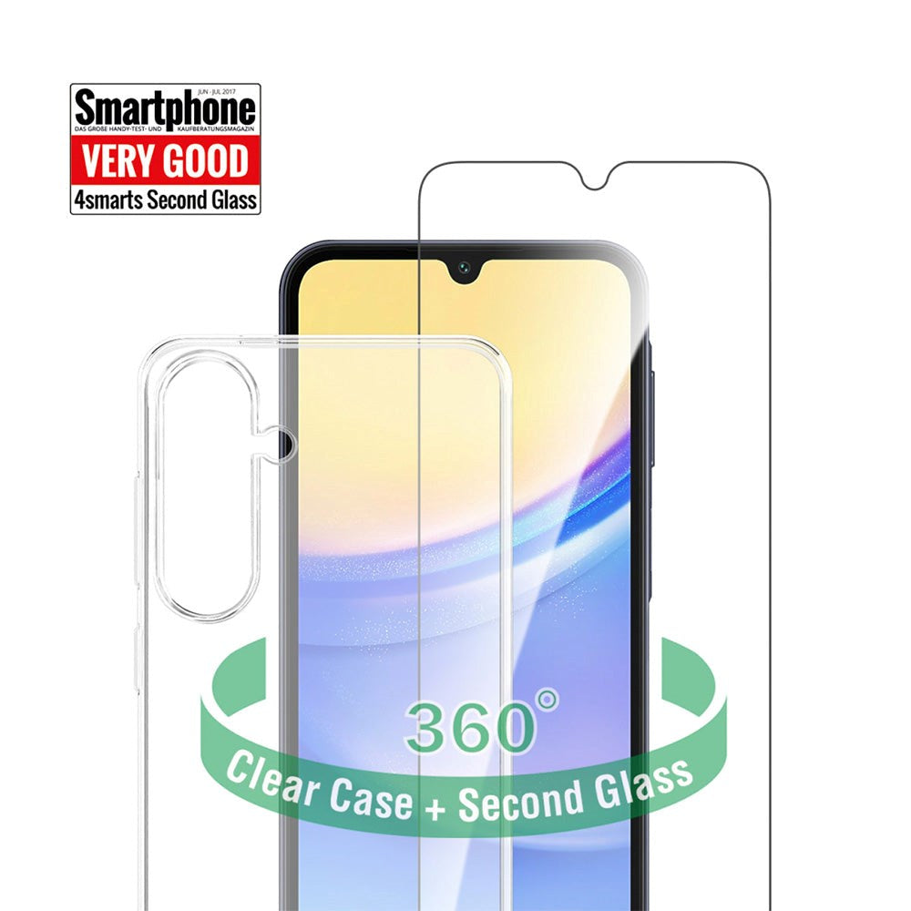 Samsung Galaxy A15 / A15 (5G) 4smarts Second Glass X-Pro 360° Protection Set (Deksel + Skjermbeskytter)