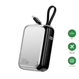 4smarts 10 000 mAh Pocket Powerbank med Integrert USB-C-Kabel 30 W - Sølv