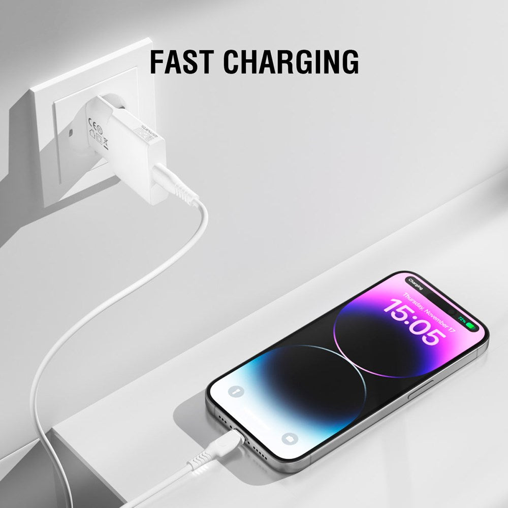 4Smarts PD Slim Vegglader GaN 25W med USB-C - Hvit