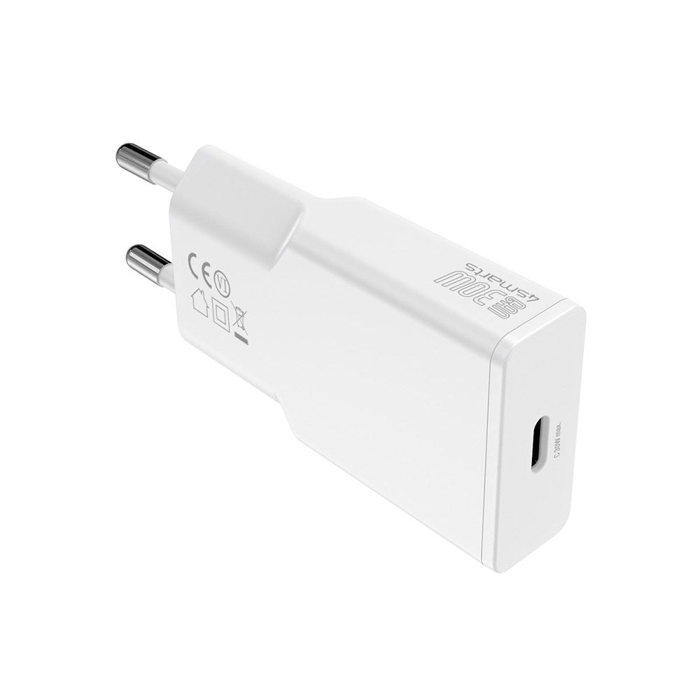 4Smarts PD Slim Vegglader GaN 30W med USB-C - Hvit