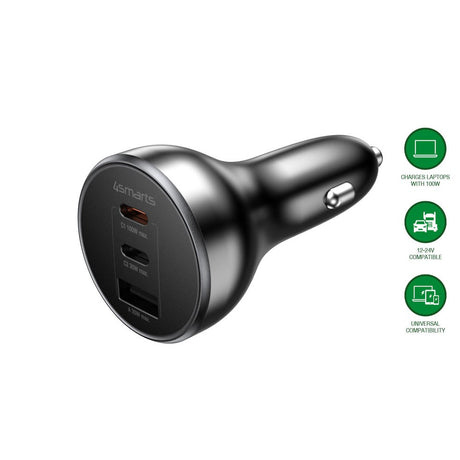 4smarts VoltRoad Ultimate 160W Billader med 2 x USB-C 1 x USB-A - Svart