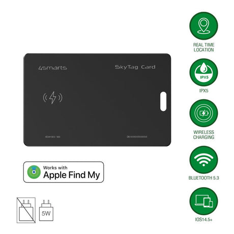 4Smarts Location Finder SkyTag-Kort - Trådløs Lading - Svart