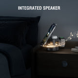 4smarts 3-i-1 Trådløs Lader med Innebygd Lys & Bluetooth for Smarttelefon / Smartklokke / AirPods - MagSafe / Qi2 Kompatibel - Grå