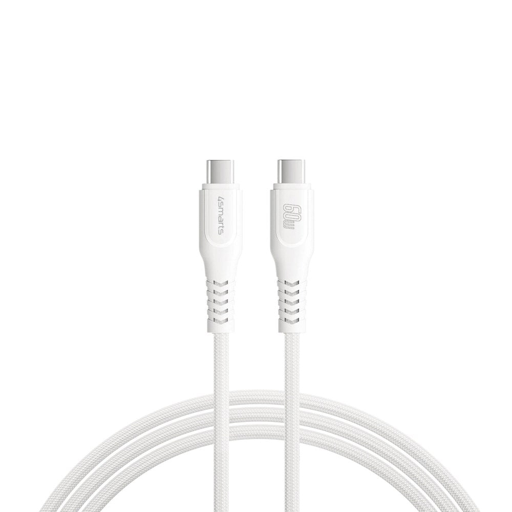 4smarts PremiumCord USB-C til USB-C Kabel 60W - 1.5 m - Hvit