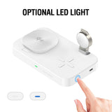 4smarts 3-i-1 Qi2 Trådløs Ladestasjon - MagSafe Kompatibel - Hvit