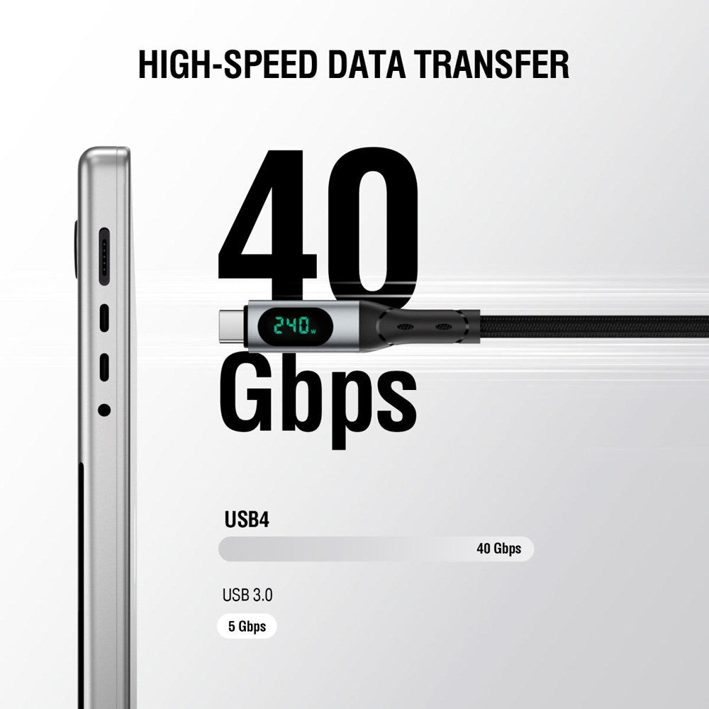 4smarts DigitCord Enterprise USB-C Kabel 240W - 1.5m - Svart