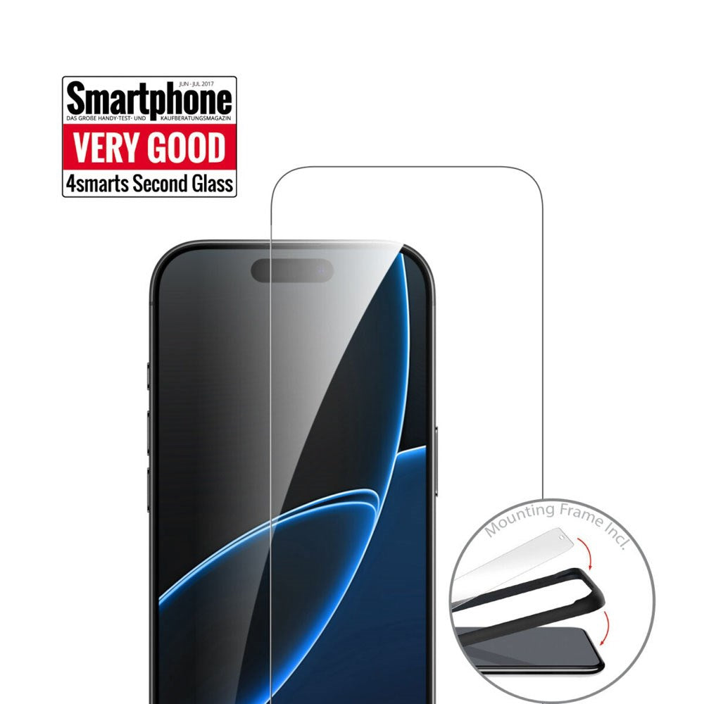 iPhone Air 4Smarts Second Glass Skjermbeskytter med Monteringsramme - Case-Friendly - Gjennomsiktig