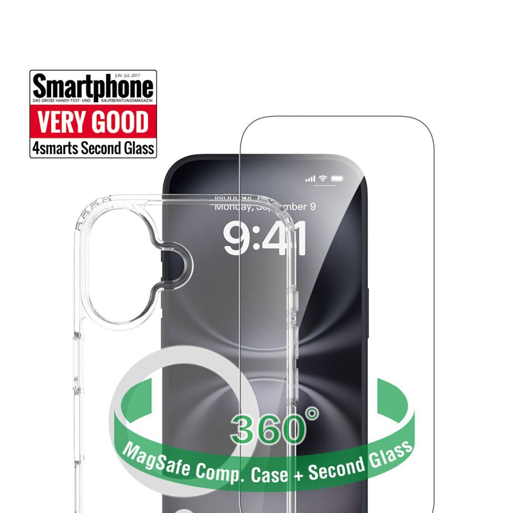 iPhone 17 4Smarts 360° Protection Set m. Deksel & Skjermbeskyttelsesglass - MagSafe Kompatibel - Gjennomsiktig