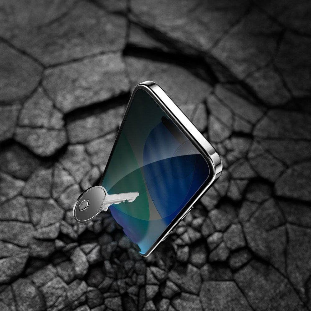 iPhone 17 4Smarts Second Glass Skjermbeskytter med Monteringsramme - Privacy Funksjon - Gjennomsiktig